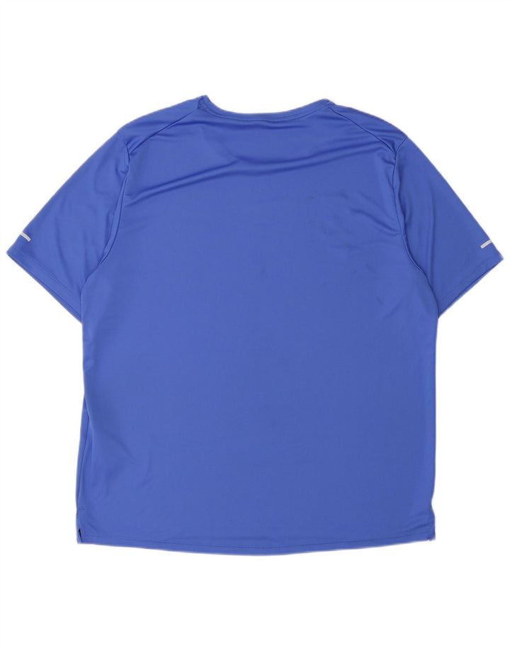 Nike Herren Dri Fit Grafik-T-Shirt-Oberteil, großes, blaues Polyester