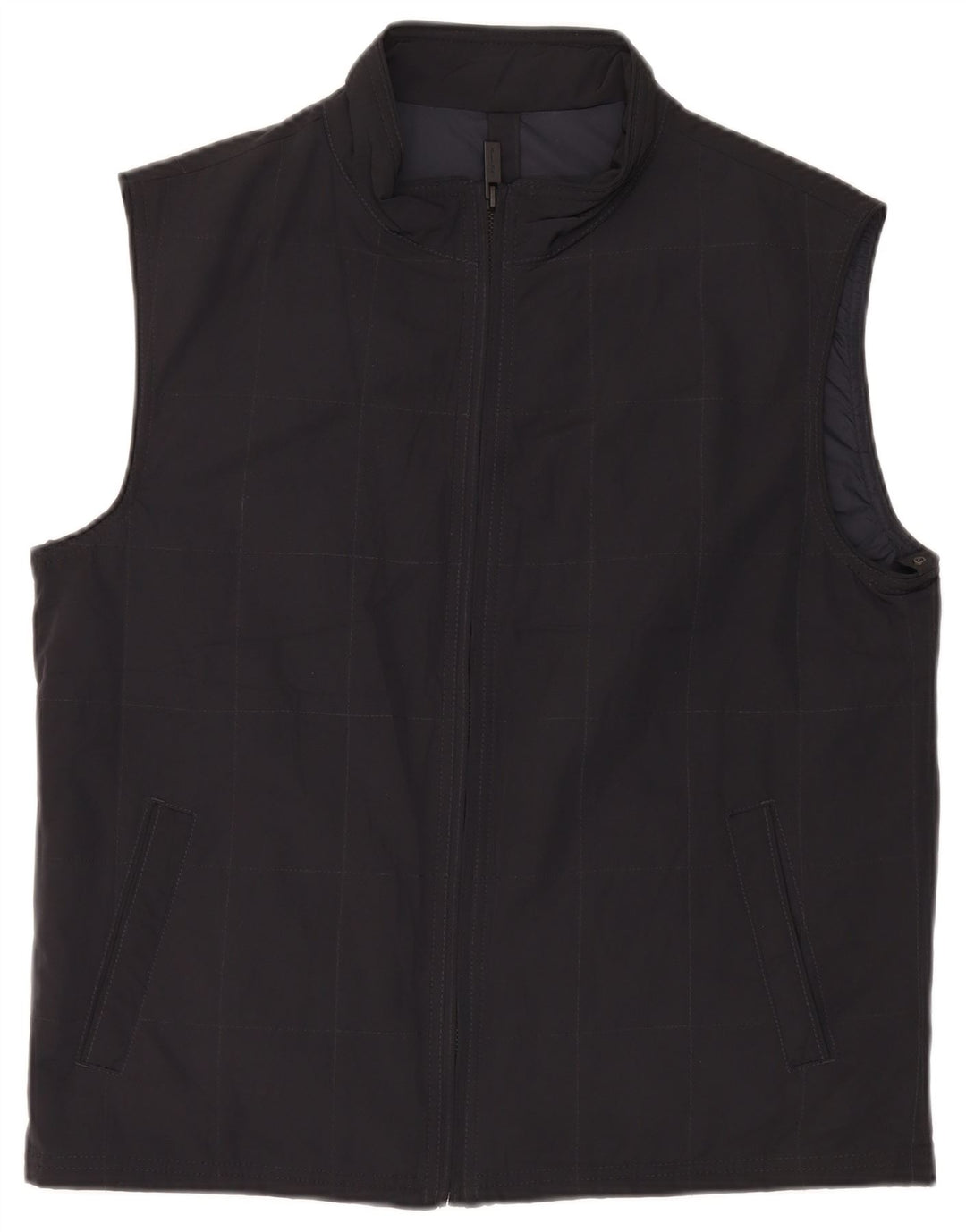 Massimo Dutti Herrenweste UK 42 XL Schwarz kariertes Polyester