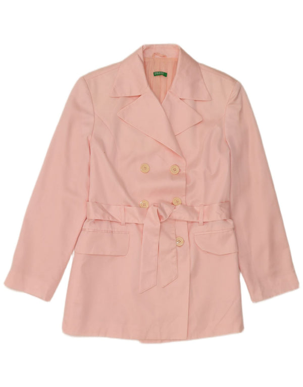 Benetton Damen Zweireiher-Blazerjacke, UK 14, Mittelrosa, Polyester