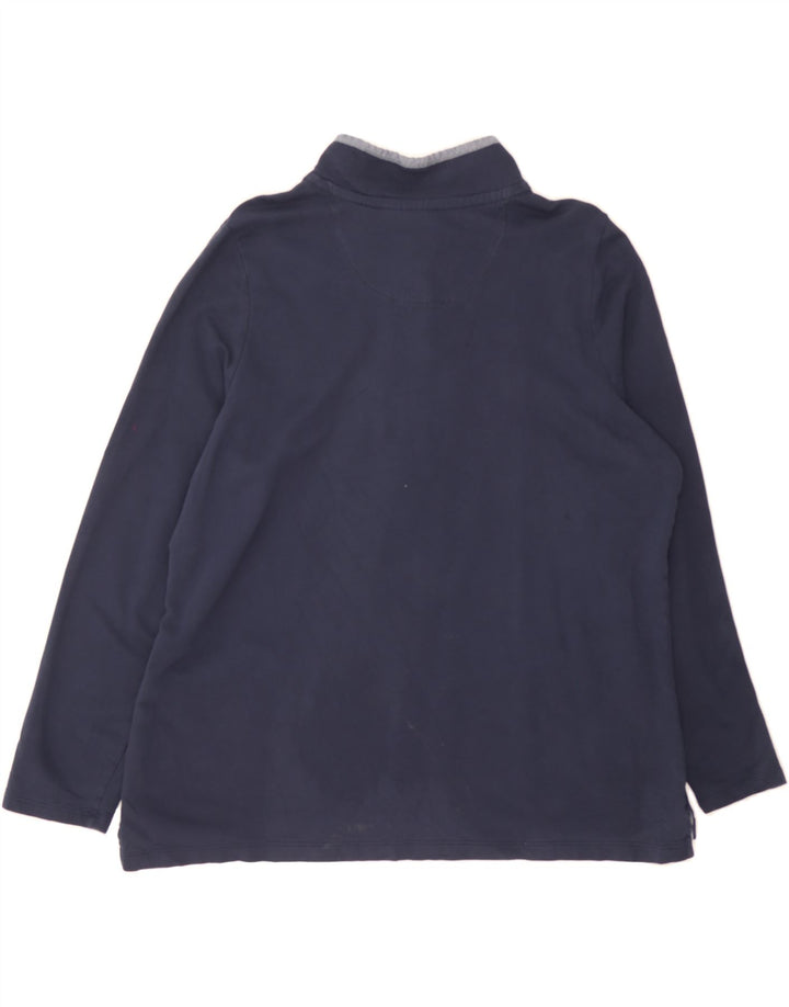 L.L.BEAN Womens Oversized Button Neck Sweatshirt Jumper UK 18 XL Navy Blue Vintage L.L.Bean and Second-Hand L.L.Bean from Messina Hembry 