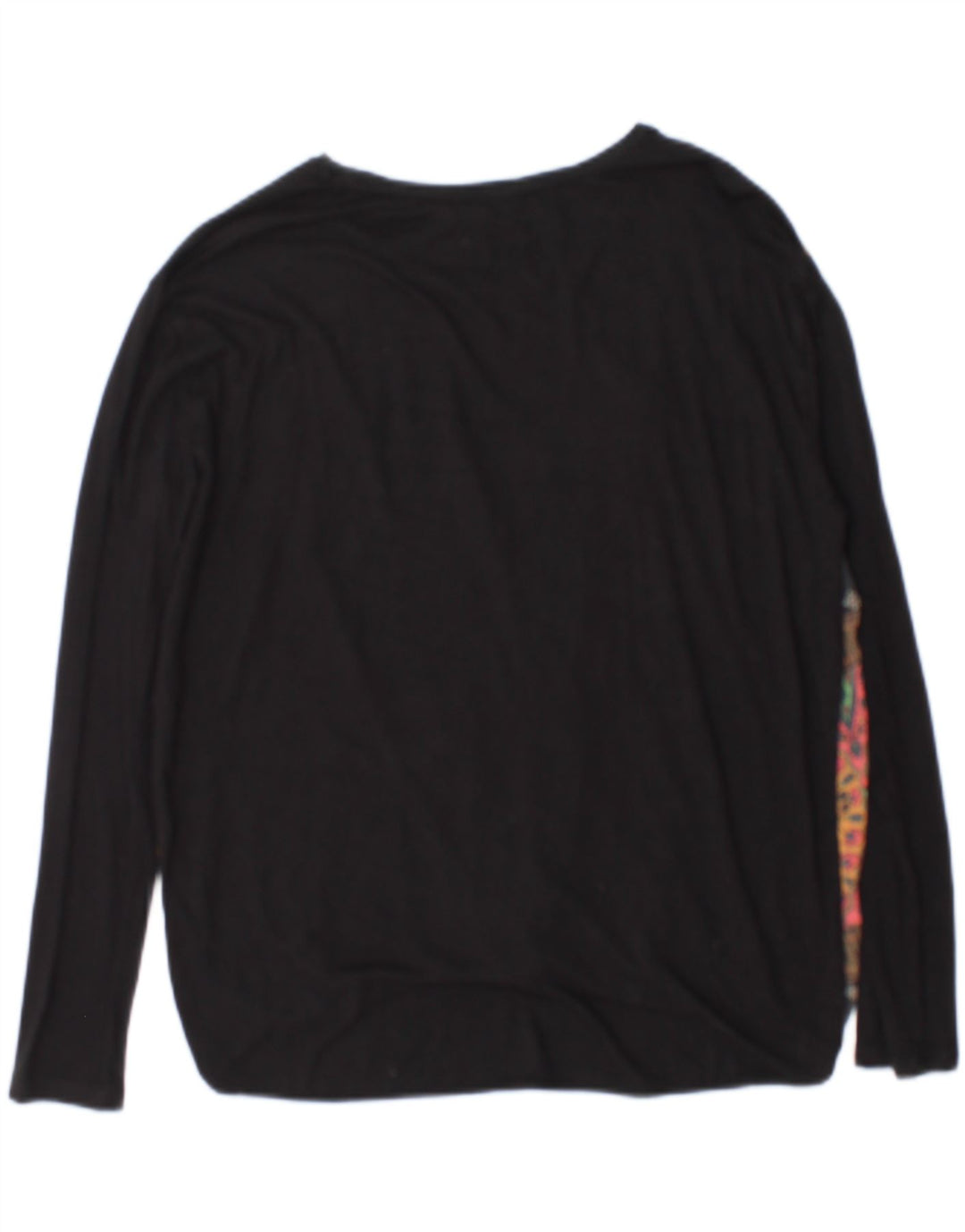 Desigual Damen Top Langarm UK 14 Mittelschwarze Viskose mit Blumenmuster