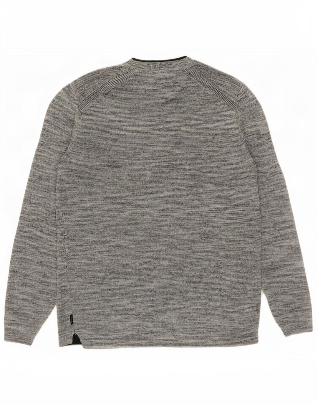 Ted Baker Herren-Pullover mit Rundhalsausschnitt, Größe 3, mittelgrau meliertes Leinen