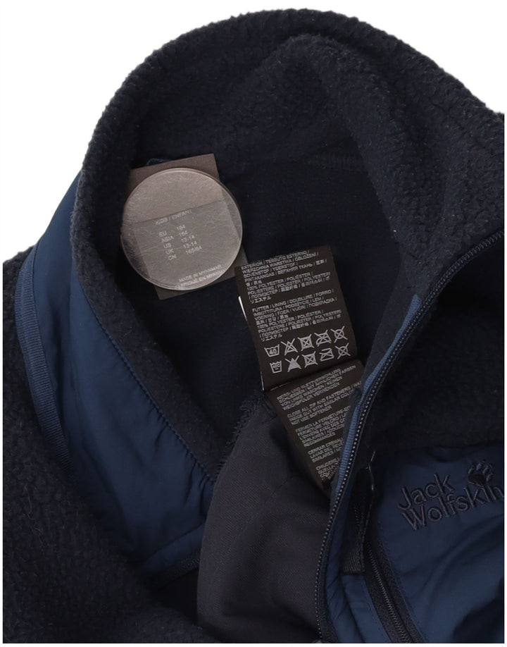 JACK WOLFSKIN Fleecejacke für Jungen, 13–14 Jahre, Marineblau, Farbblock
