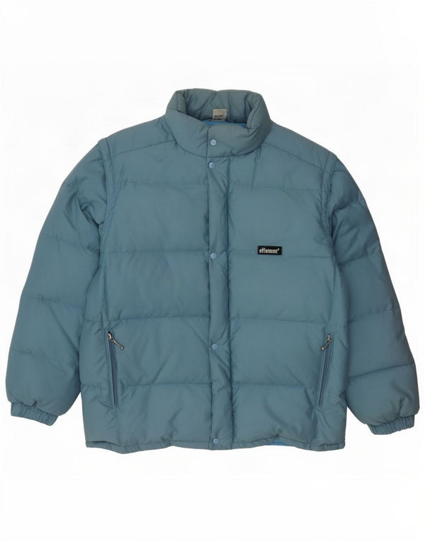 Effemme Herren-Jacke mit Kapuze, lockere Passform, IT 46, kleine blaue Baumwolle