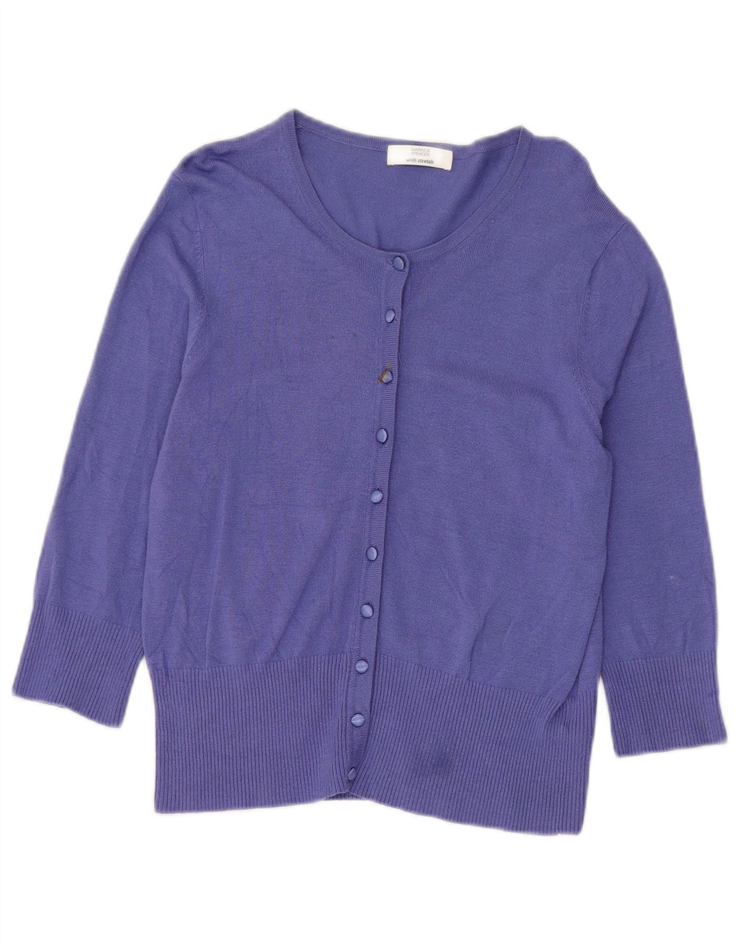 Marks & Spencer Damen Crop Cardigan Pullover UK 14 Mittellila Viskose