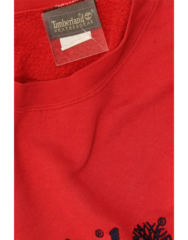 Timberland Herren Grafik-Sweatshirt-Pullover aus mittelroter Baumwolle
