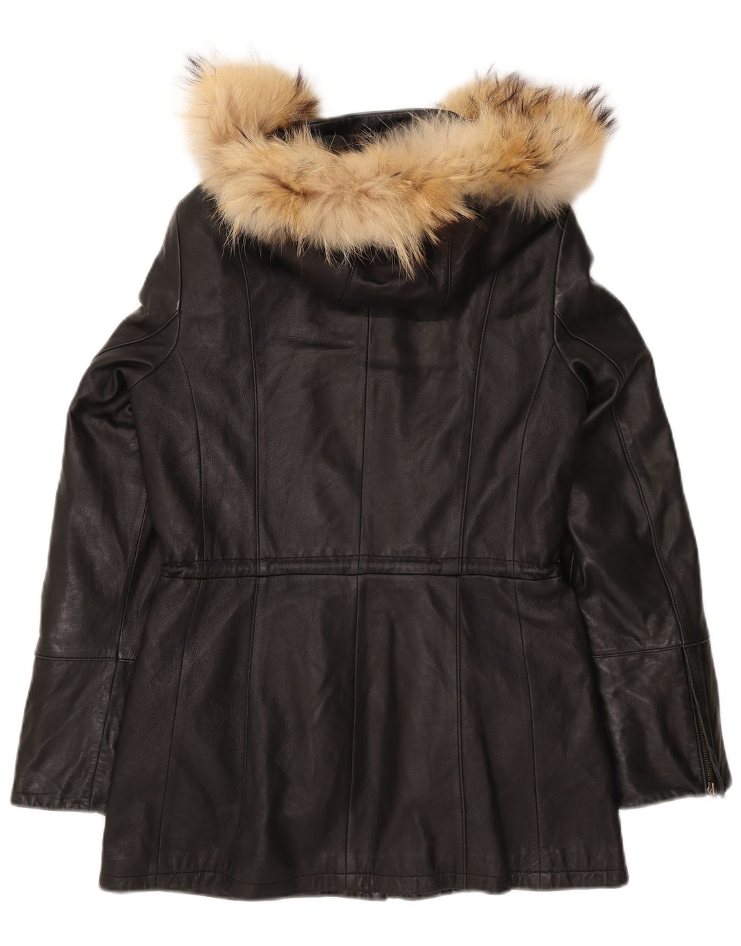 Danier Damen-Lederjacke mit Kapuze, UK 8/10, kleines schwarzes Leder