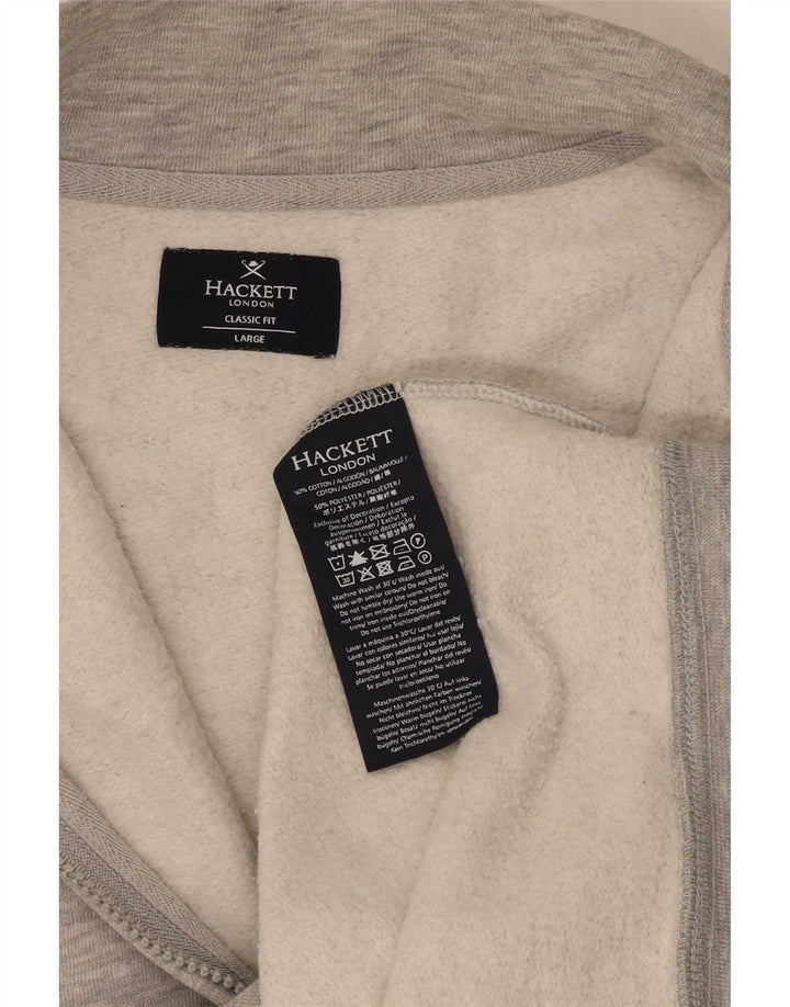 Hackett Herren-Sweatshirt mit Reißverschluss, klassischer Passform, groß, grau gefleckt