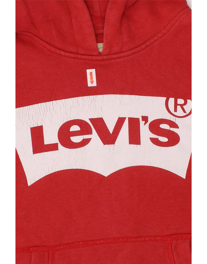 LEVI'S Boys Graphic Hoodie Jumper 7-8 Years Red Vintage Levi's and Second-Hand Levi's from Messina Hembry 