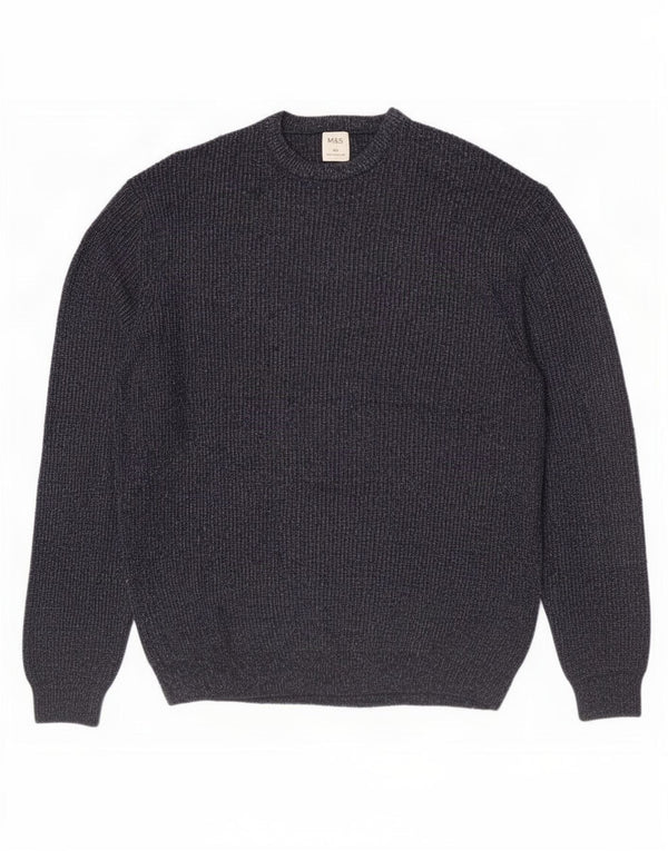 Marks & Spencer Herren-Pullover mit Rundhalsausschnitt, 2XL, Marineblau, Polyamid