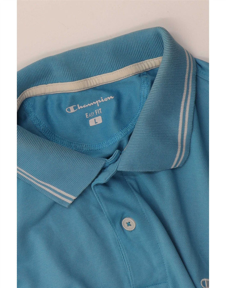 Champion Herren Easy Fit Poloshirt, Größe L, Blau