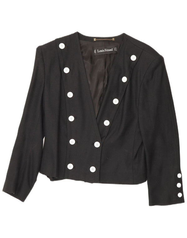 Louis Feraud Zweireihiger Damen-Blazer, Gr. 16, Größe L, Schwarz, Viskose