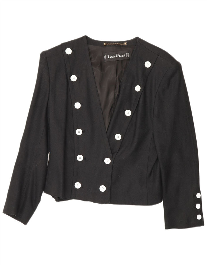 Louis Feraud Zweireihiger Damen-Blazer, Gr. 16, Größe L, Schwarz, Viskose