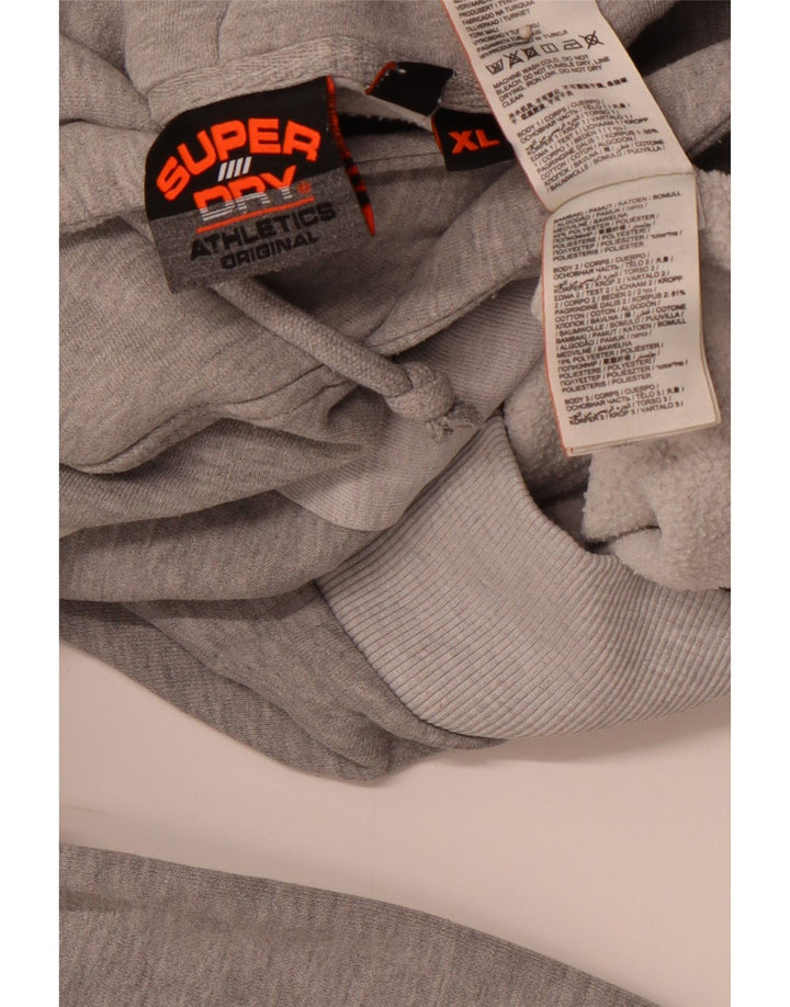SUPERDRY Herren-Kapuzenpullover mit Grafik, XL, Grau, Colourblock-Baumwolle