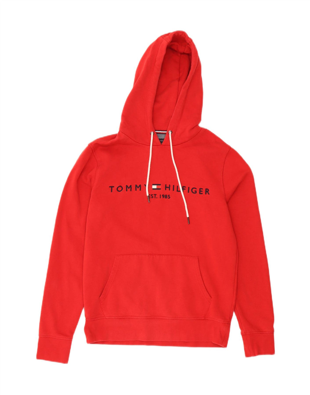 Tommy Hilfiger Herren-Kapuzenpullover mit Grafik, mittelrote Baumwolle