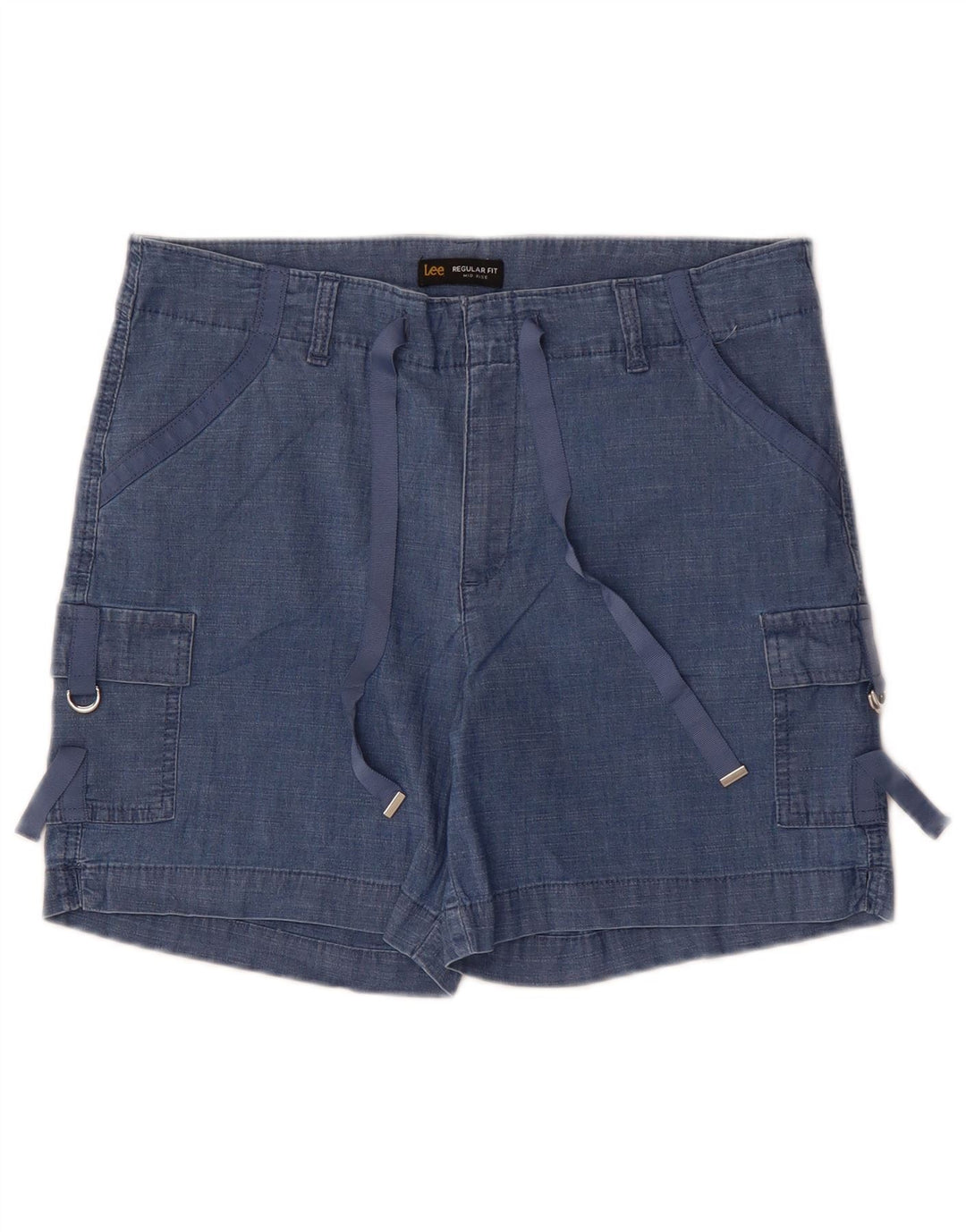 LEE Damen-Cargoshorts mit normaler Passform und mittlerer Leibhöhe, US 14, XL, W36, blaue Baumwolle