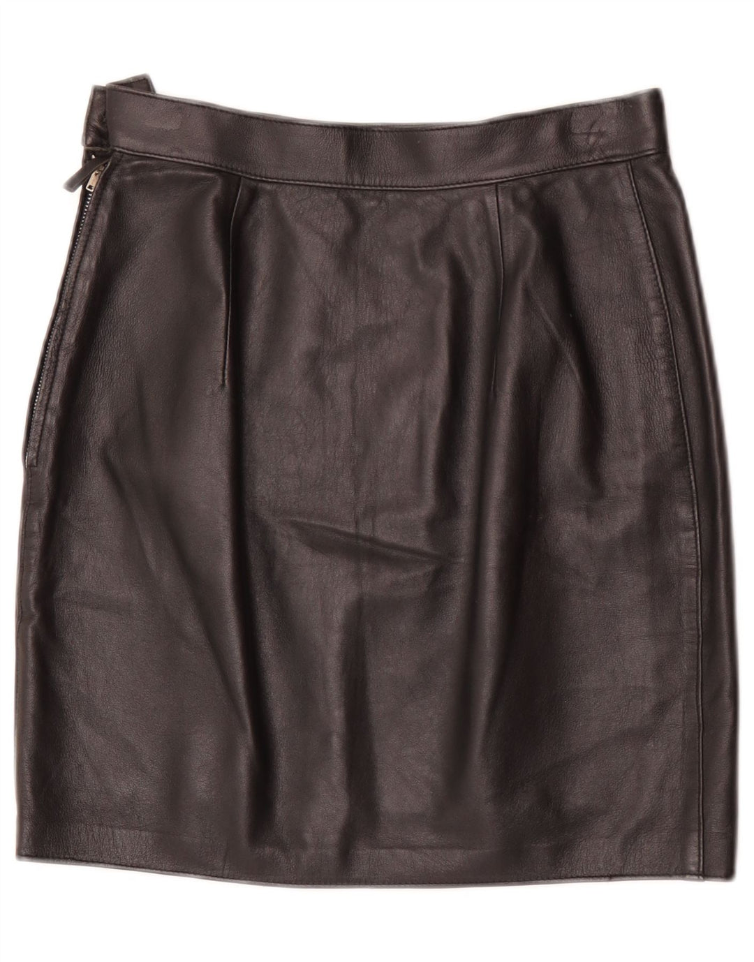 Vintage Damen Mini Lederrock W28 Medium Schwarz