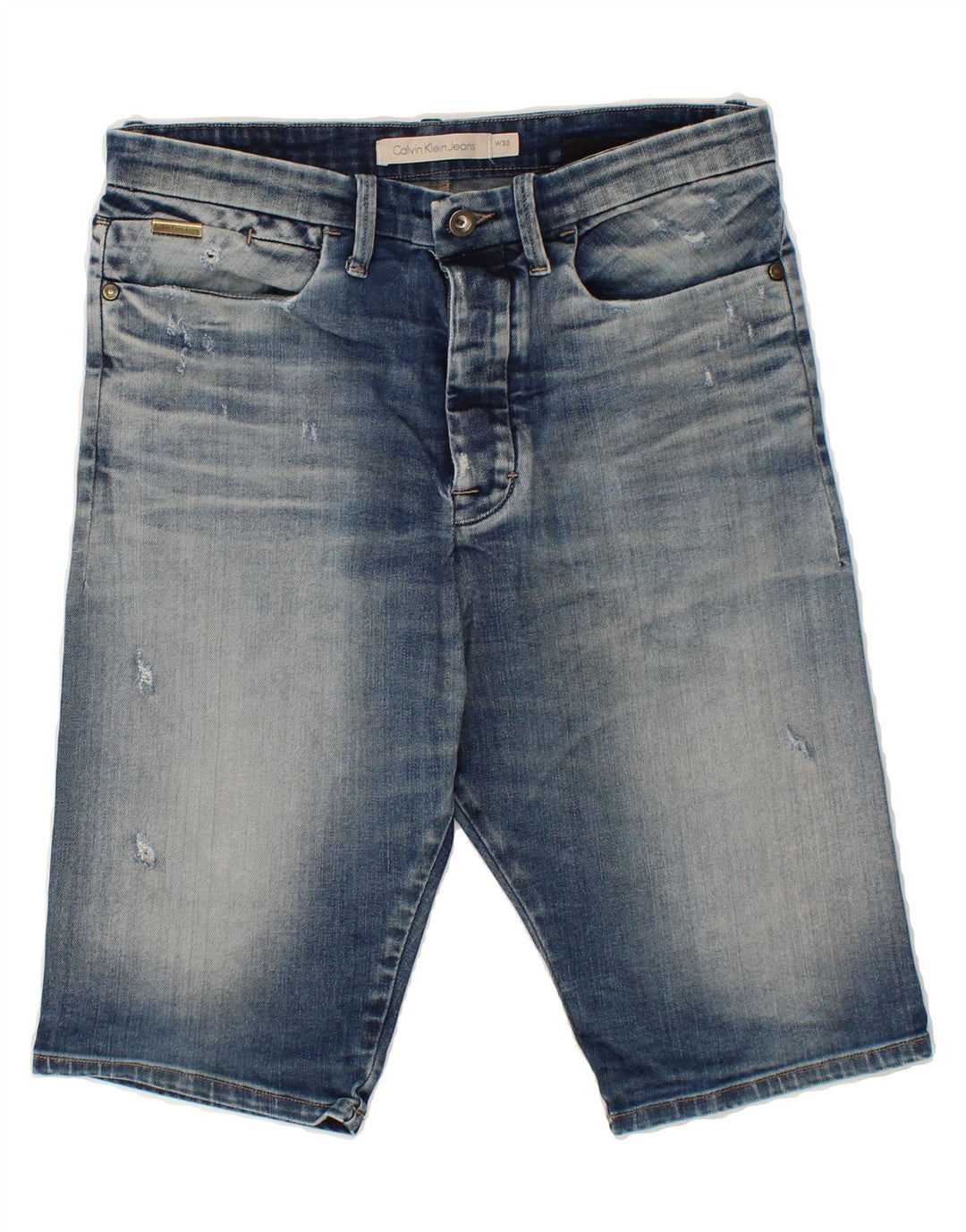 CALVIN KLEIN Mens Denim Bermuda Shorts W30 Medium Blue Cotton Vintage Calvin Klein and Second-Hand Calvin Klein from Messina Hembry 
