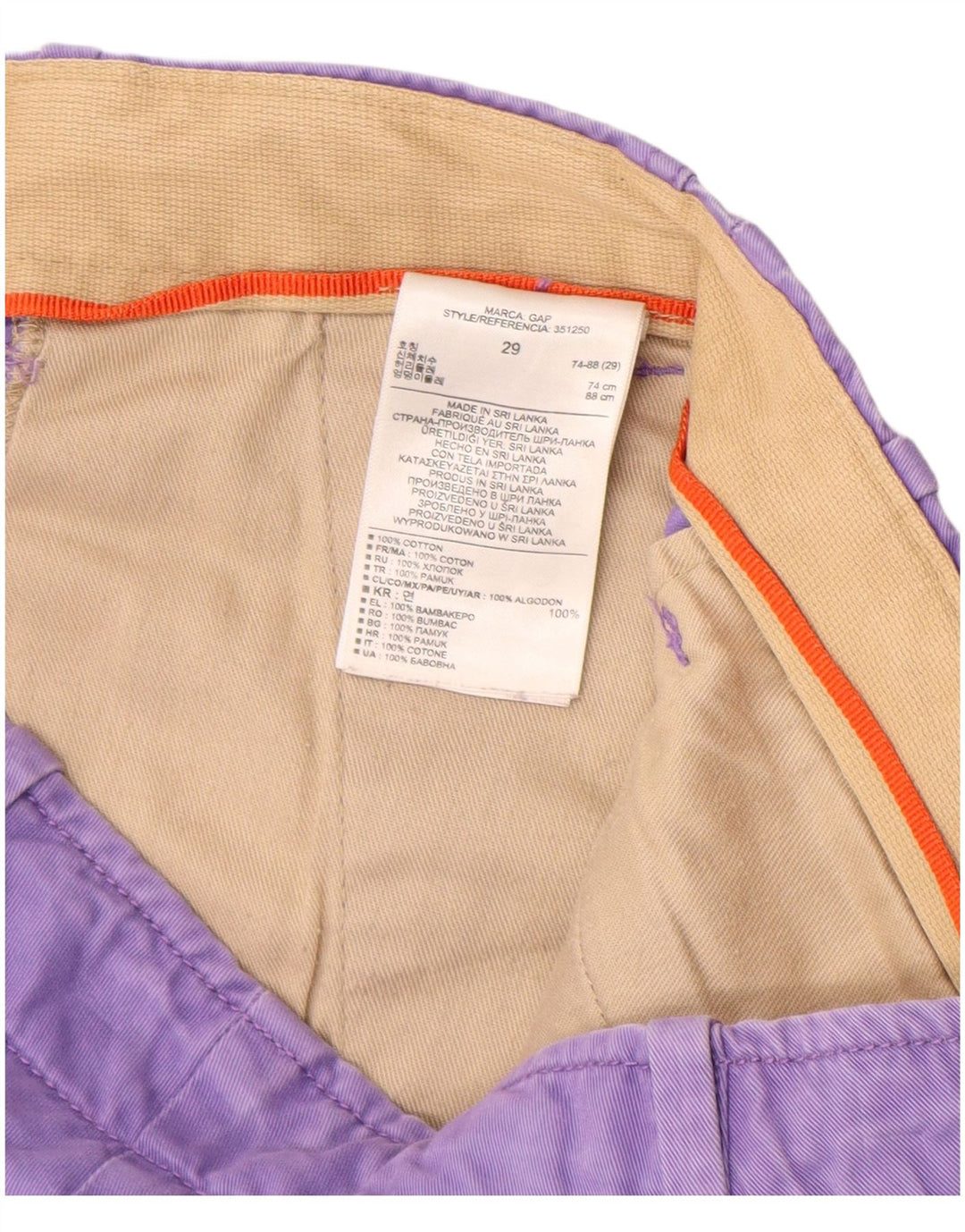 Gap Herren Chino-Shorts W29 Mittelviolette Baumwolle