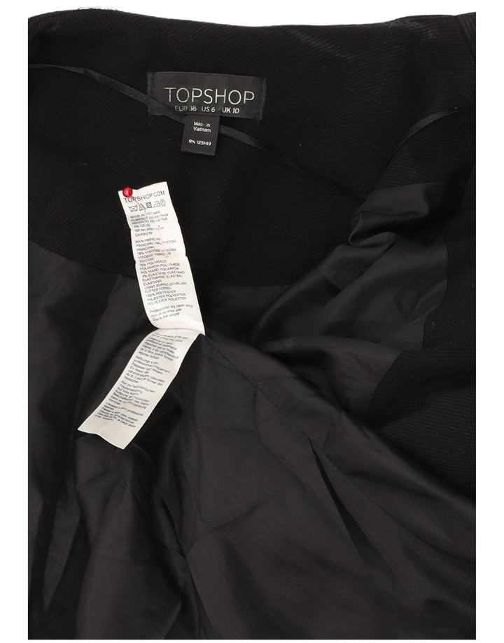 Topshop Damen-Blazer, offen, übergroß, Gr. 10, Größe S, Schwarz, Viskose