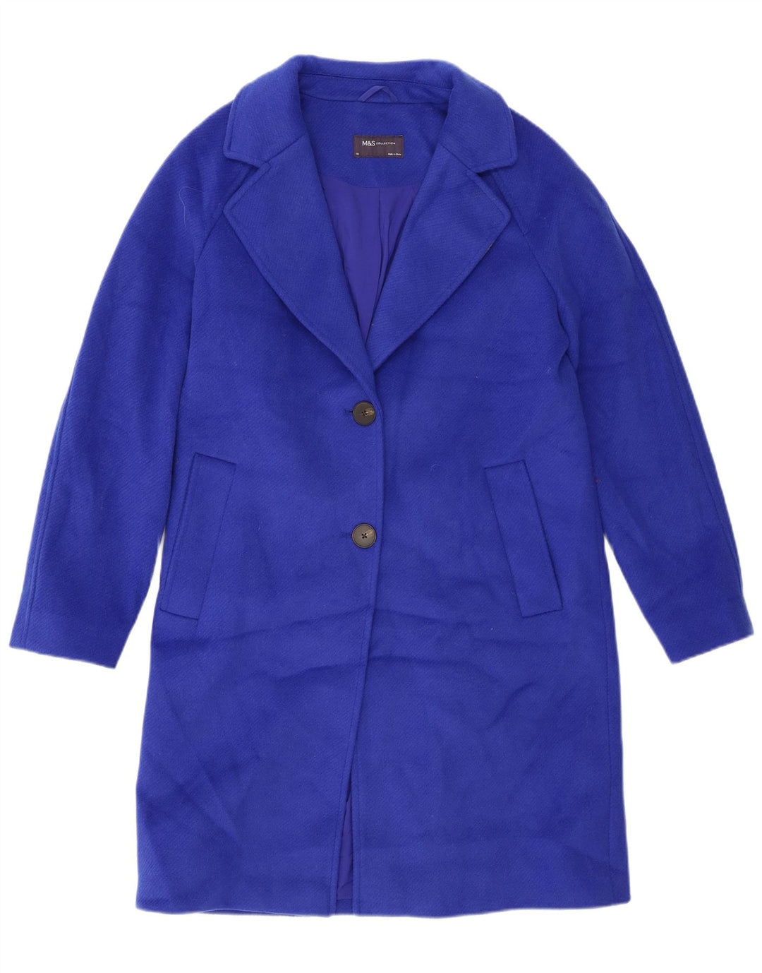 Marks & Spencer Damen Übergroßer Mantel UK 10 Small Blau Polyester