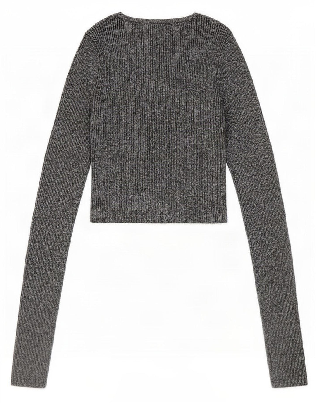 Zara Damen Crop Bluse Top UK 8 Small Silber meliert Viskose