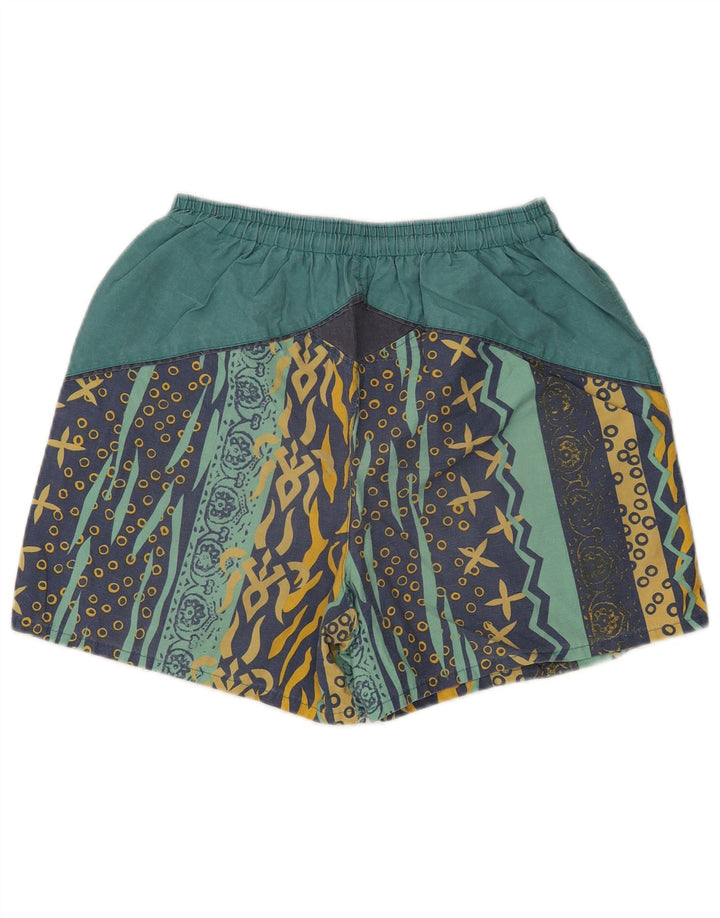BRUGI Mens Swimming Shorts Small  Green Geometric