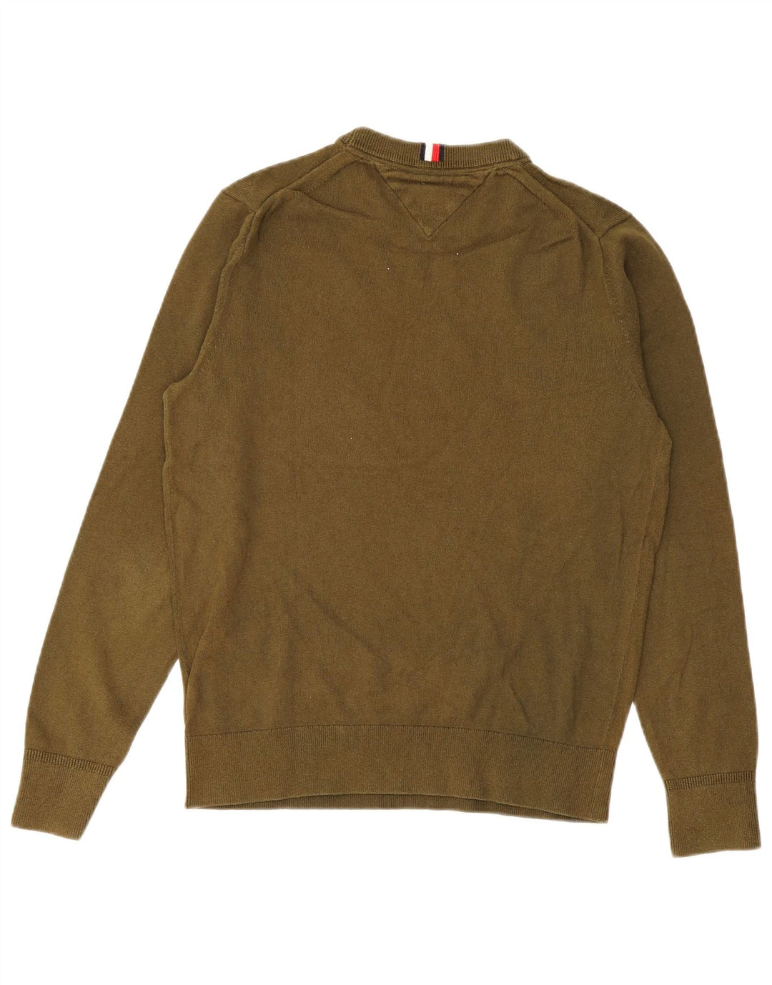 Tommy Hilfiger Herren-Pullover mit Rundhalsausschnitt, mittlere Khaki-Baumwolle