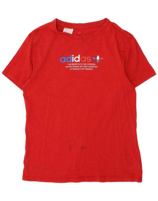 ADIDAS Grafik-T-Shirt für Jungen, 14–15 Jahre, rote Baumwolle