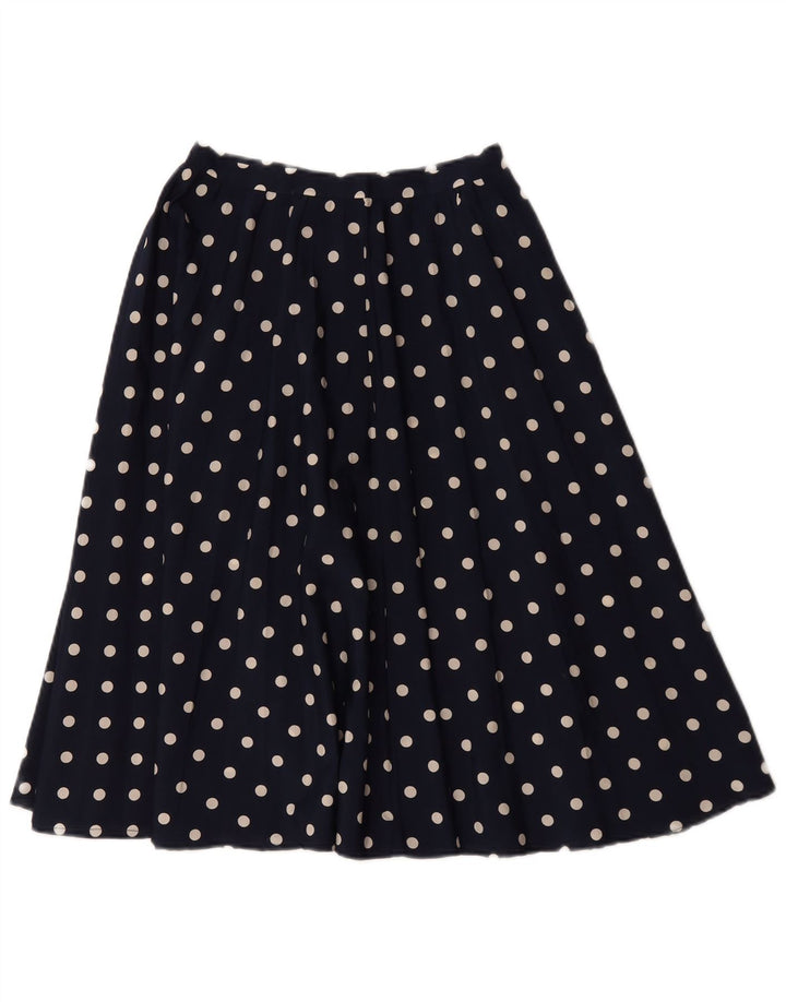 Vintage Damen A-Linie Rock W26 Kleiner marineblauer Polka Dot