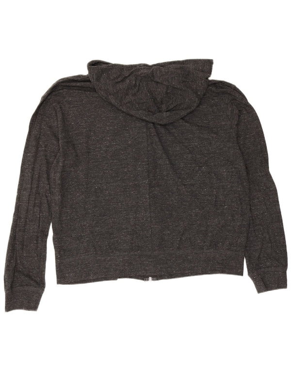 Nike Damen Zip Hoodie Pullover UK 16 Große grau gefleckte Baumwolle