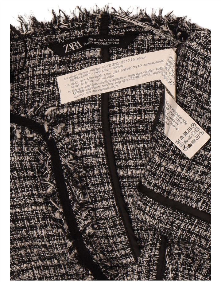 Offene Blazerjacke für Damen von Zara, UK 14, Mittelgrau geflecktes Polyester