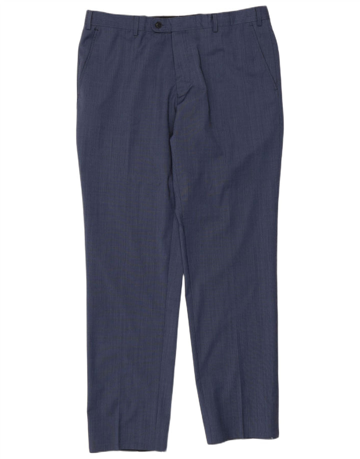 Engbers Herren-Anzughose mit normaler Passform, Größe 54, 2XL, W38, L33, Blau, Polyester