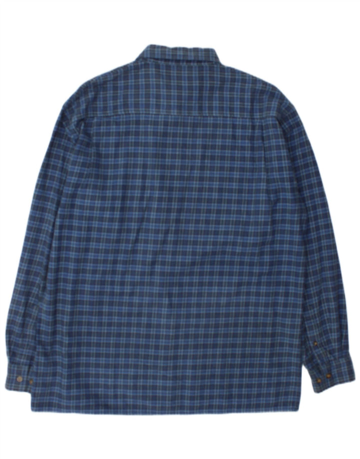 Wrangler Herren-Flanellhemd aus mittelblau karierter Baumwolle
