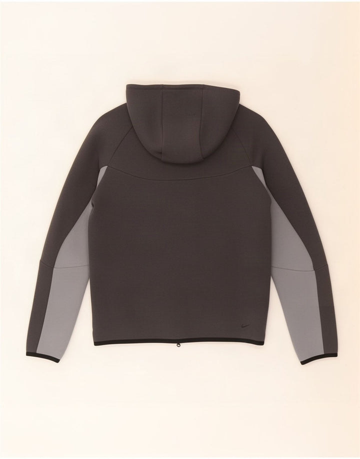 Nike Herren-Kapuzenpullover mit Reißverschluss, mittelgraue Colourblock-Baumwolle