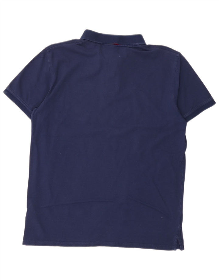 Gant Herren-Poloshirt aus mittelblauer, marineblauer Baumwolle