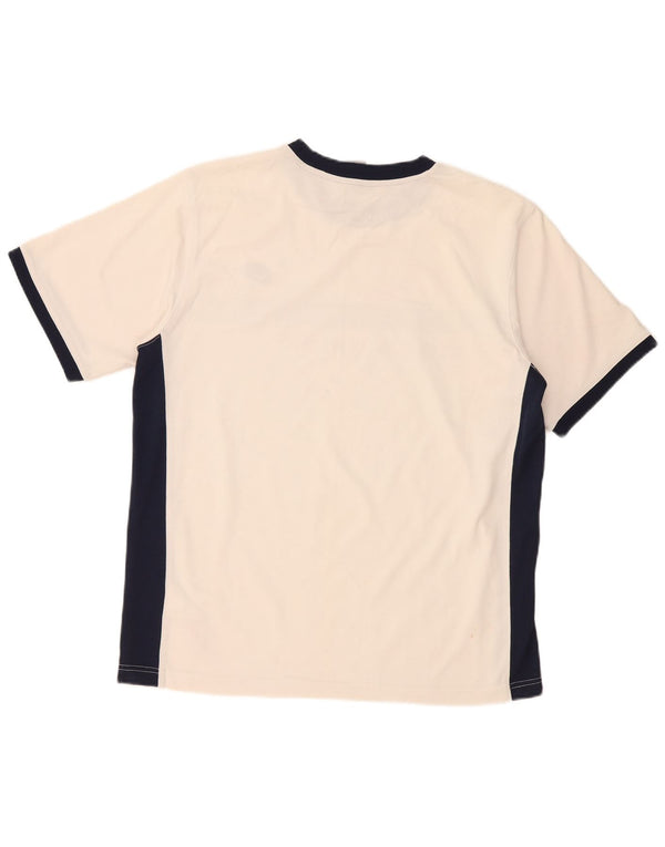 Nike Herren T-Shirt Top UK 42/44 Große weiße Colourblock-Baumwolle