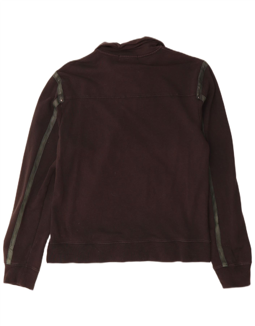 Trussardi Damen-Sweatshirt mit Reißverschluss am Hals, groß, aus schwarzer Baumwolle