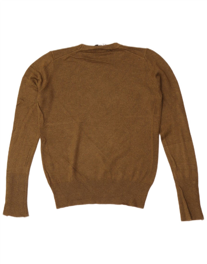Zara Damen-Pullover mit Rundhalsausschnitt, Gr. 12, mittleres Khaki