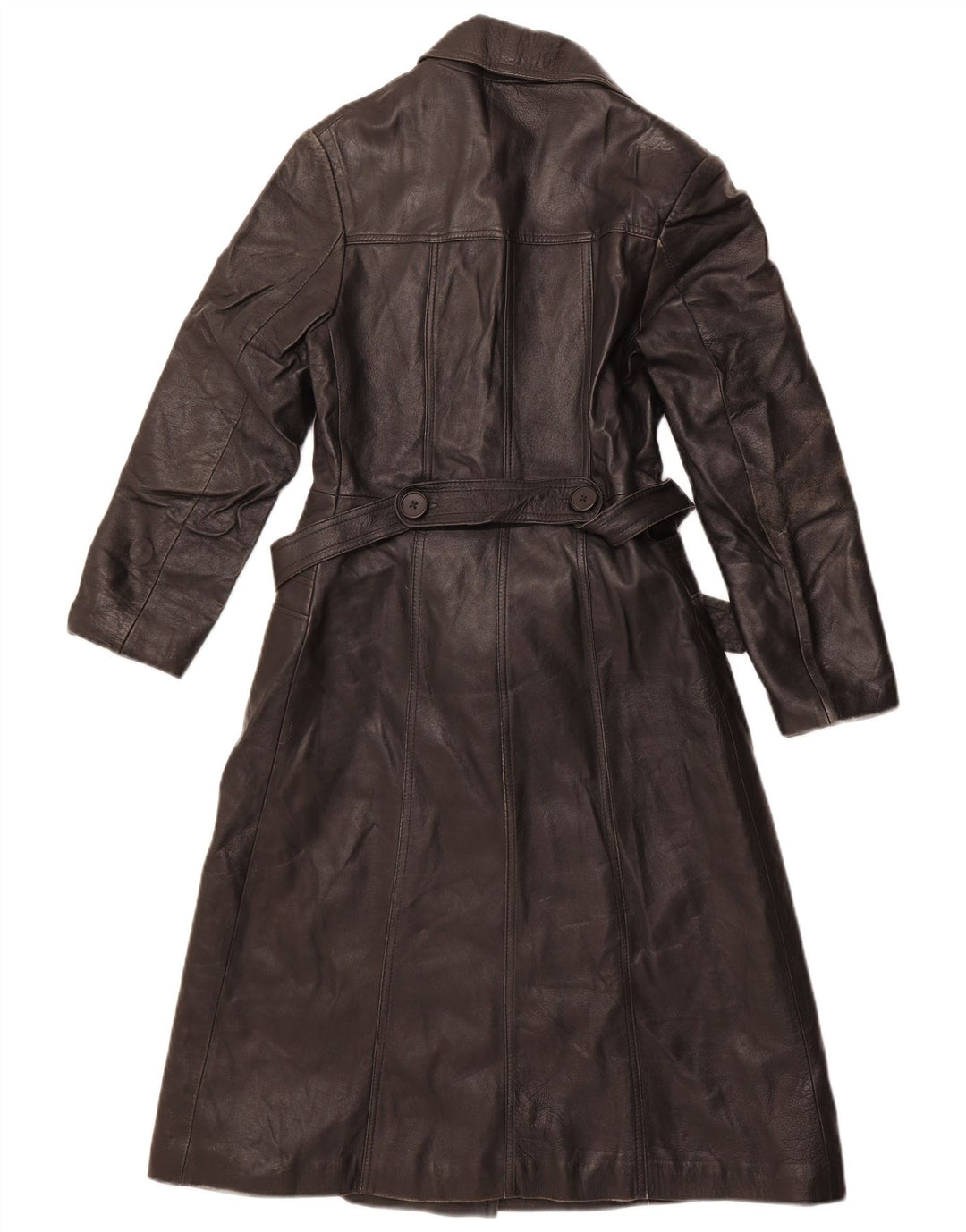 VINTAGE Damen Ledermantel IT 40 Small Schwarz