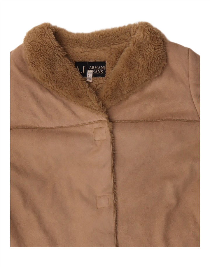 ARMANI Damen Sherpa-Mantel UK 16 Large Beige