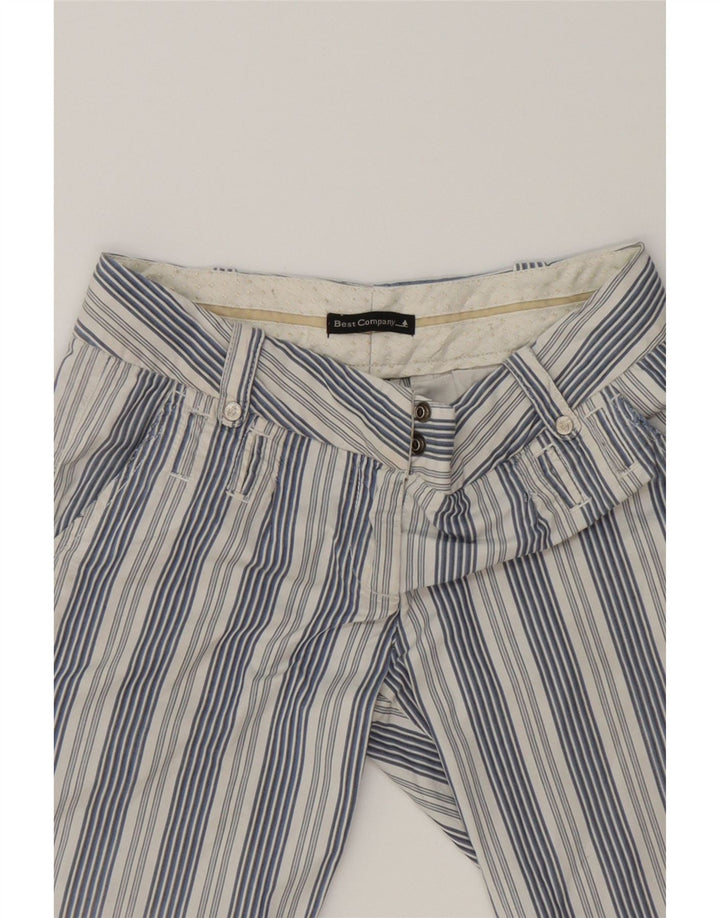 BEST COMPANY Womens Bermuda Shorts IT 42 Medium W30 Blue Striped Cotton Vintage Best Company and Second-Hand Best Company from Messina Hembry 