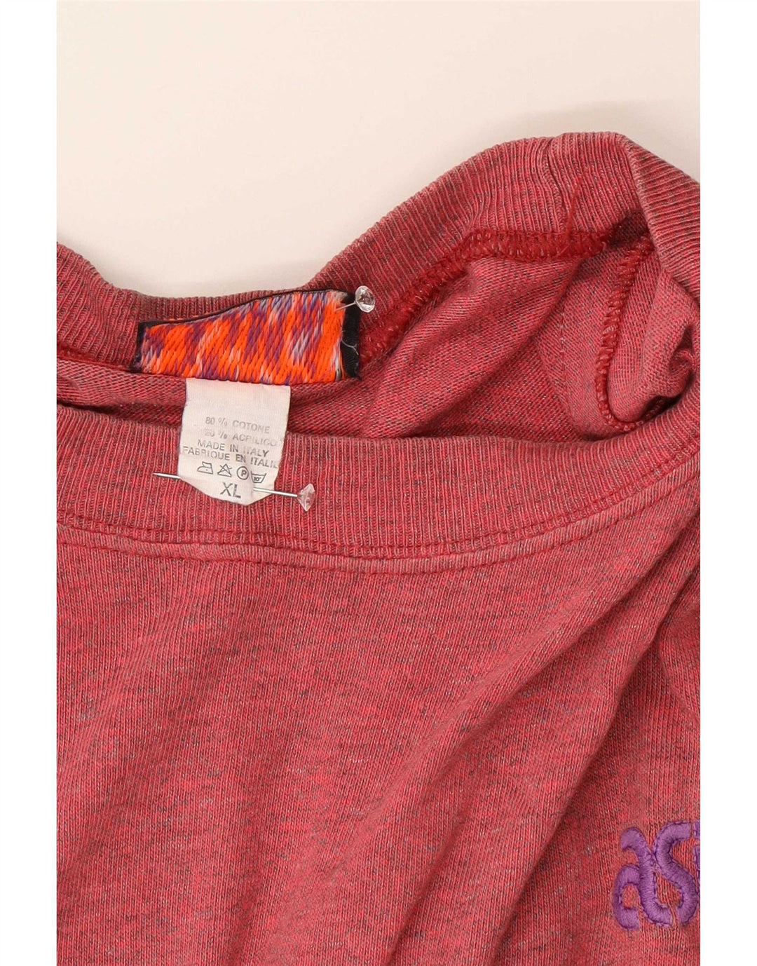Asics Herren Graphic Top Langarm XL Rot Colourblock Baumwolle