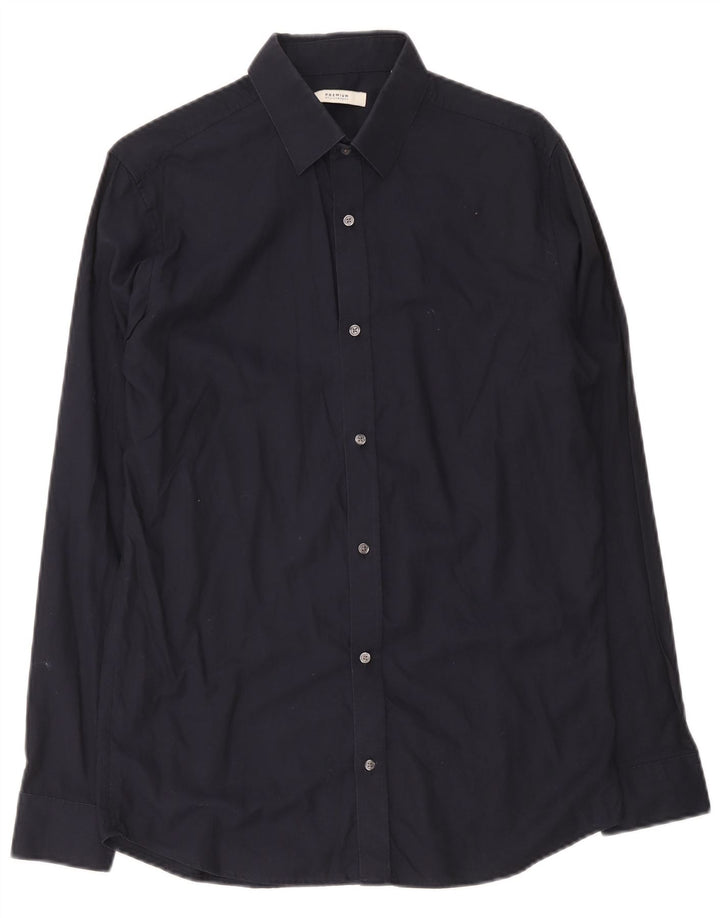 Jack & Jones Herren-Premium-Hemd aus Baumwolle in mittlerem Marineblau