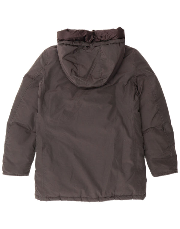 WOOLRICH Wattierter Jungenmantel mit Kapuze, 9–10 Jahre, schwarze Baumwolle
