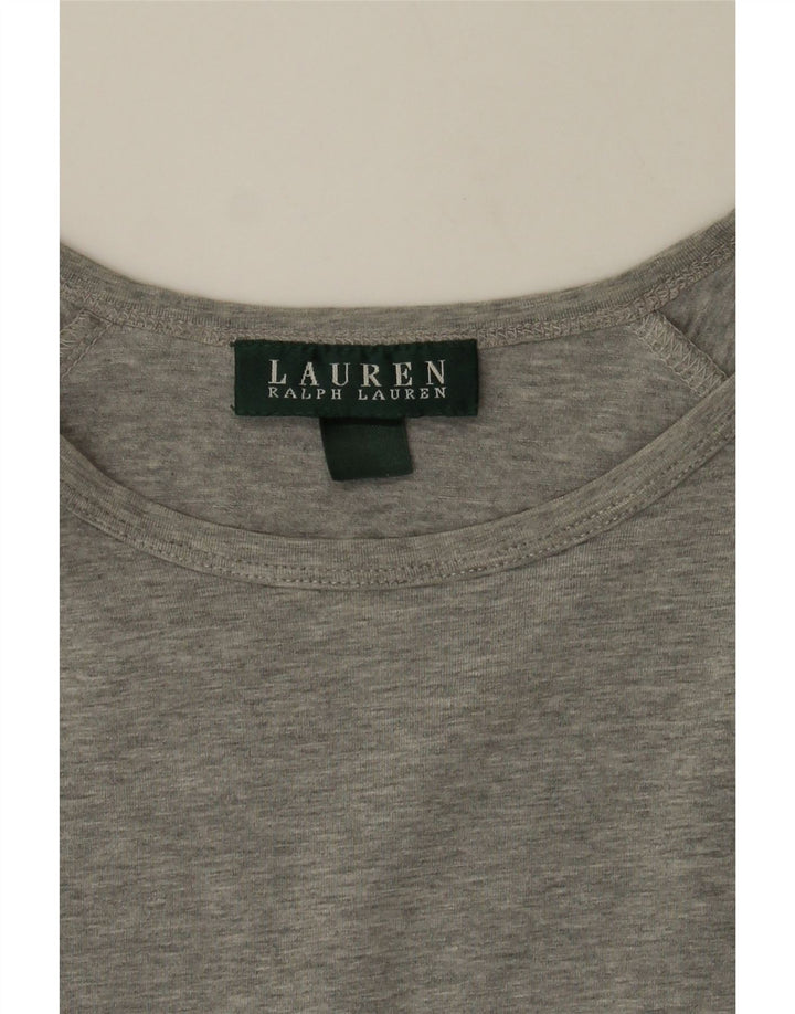 RALPH LAUREN Womens Top 3/4 Sleeve UK 12 Medium Grey Cotton Vintage Ralph Lauren and Second-Hand Ralph Lauren from Messina Hembry 