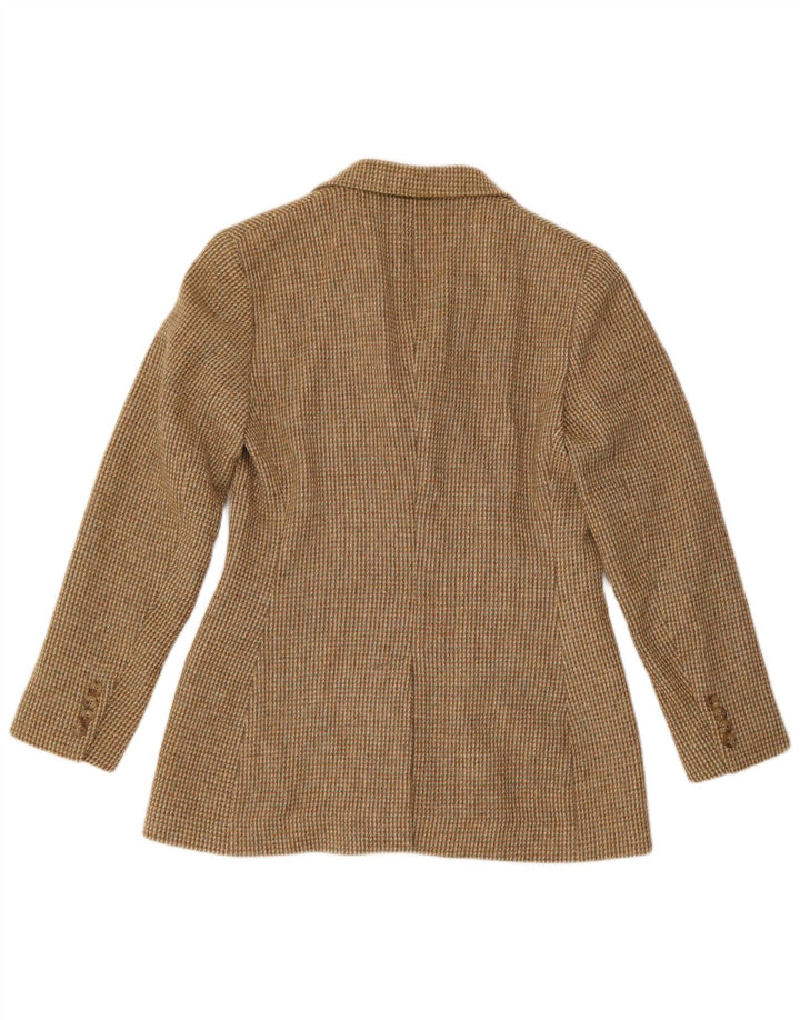 Ralph Lauren Damen-Blazerjacke mit 3 Knöpfen, US 10, großes braunes Karomuster
