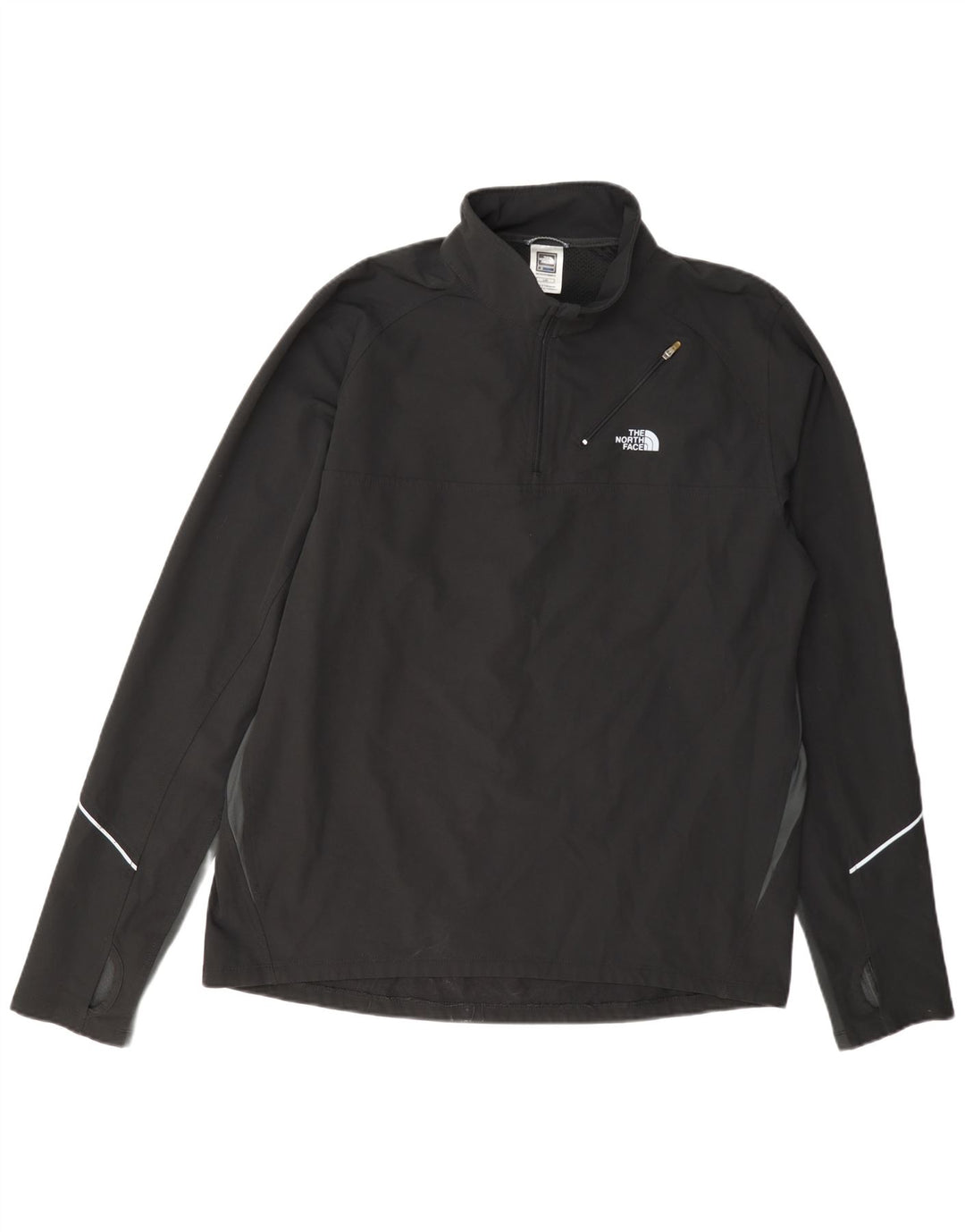 The North Face Herren-Trainingsanzug-Oberteil mit Reißverschluss am Hals, groß, Schwarz, Farbblock