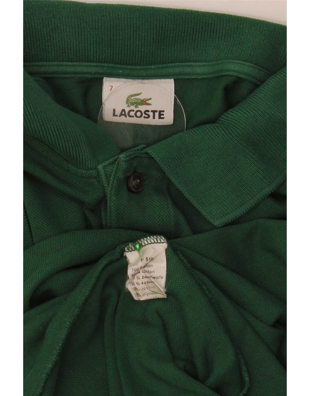 Lacoste Herren Poloshirt Größe 7 2XL Grüne Baumwolle