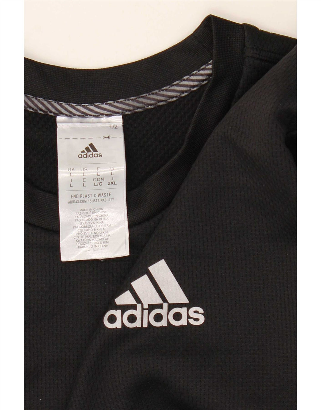 Adidas Herren Aeroready Top Langarm Großes schwarzes Colourblock-Polyester